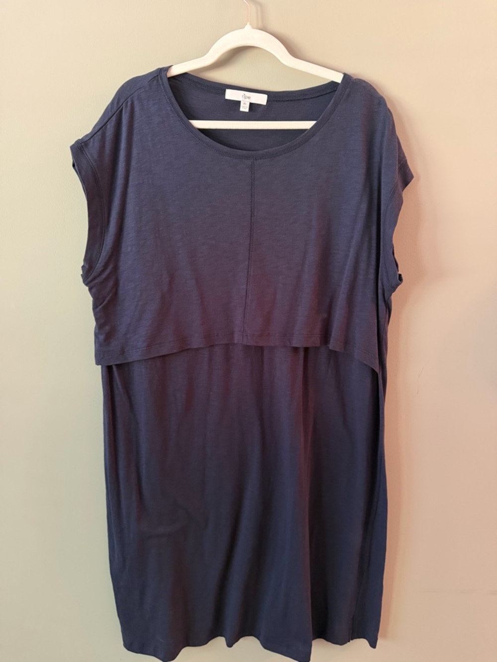 Ripe Navy and White Scoop Neck Nursing Tee dress
